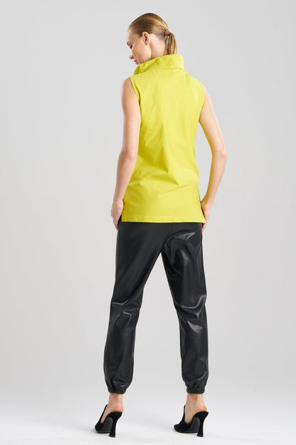Natori Cotton Poplin Funnel Neck Top