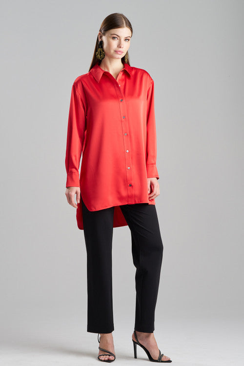 Natori Buy Luxe Charmeuse Shirt in Red Online