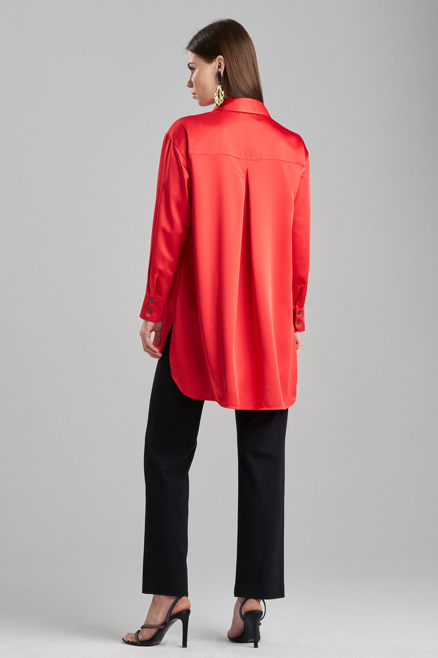 Natori Buy Luxe Charmeuse Shirt in Red Online
