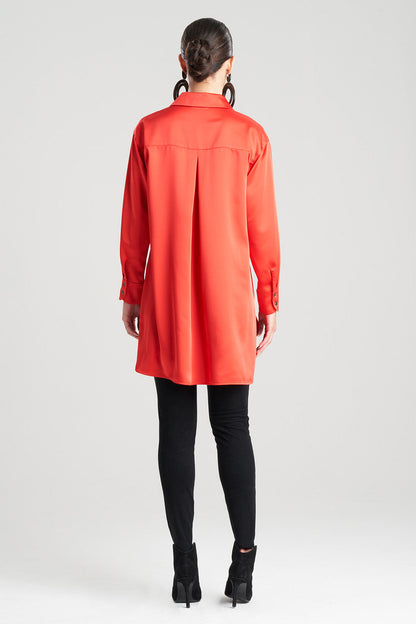 Natori Buy Luxe Charmeuse Shirt in Red Online