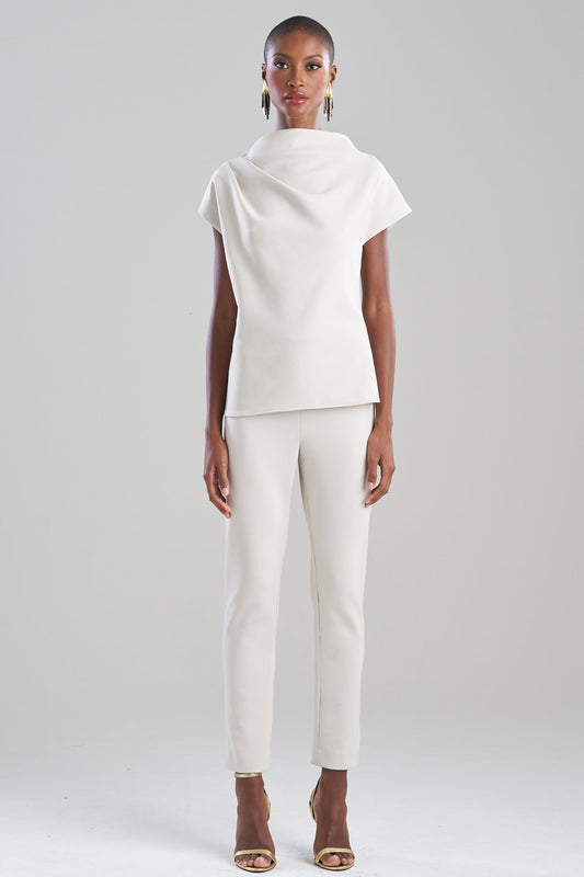 Natori Techno Crepe Drape Neck Top
