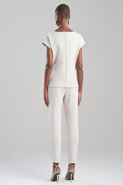 Natori Techno Crepe Drape Neck Top