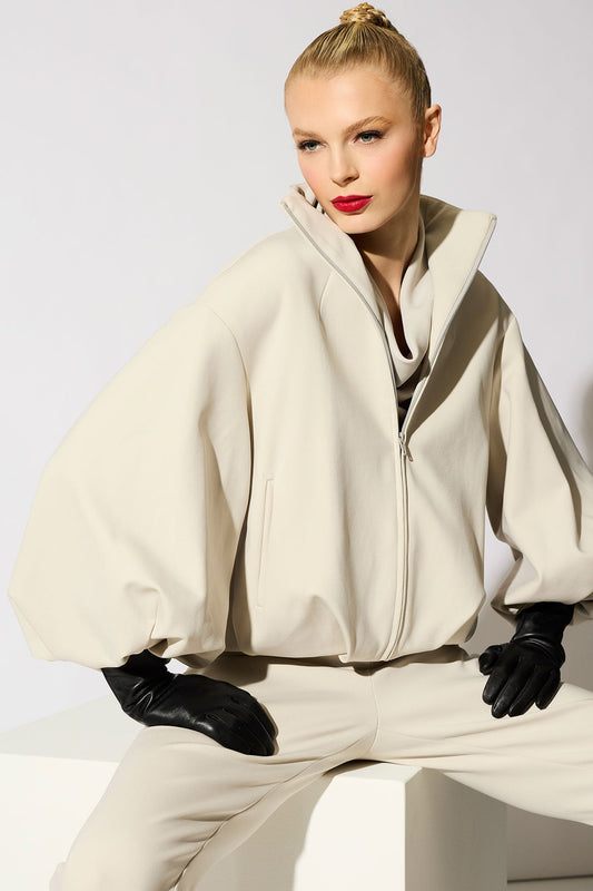 Natori Techno Crepe Bomber Jacket