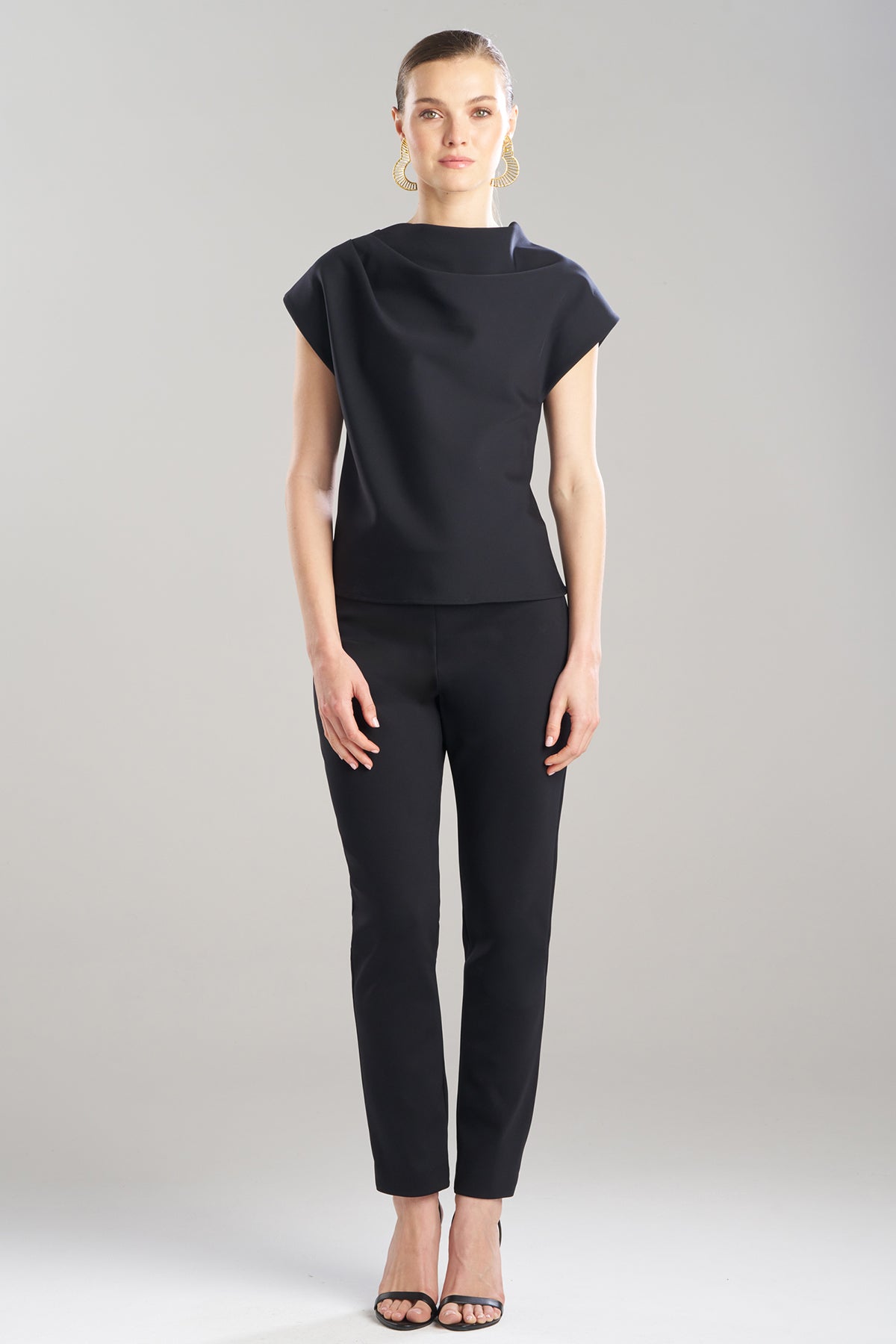 Natori Techno Crepe Drape Neck Top