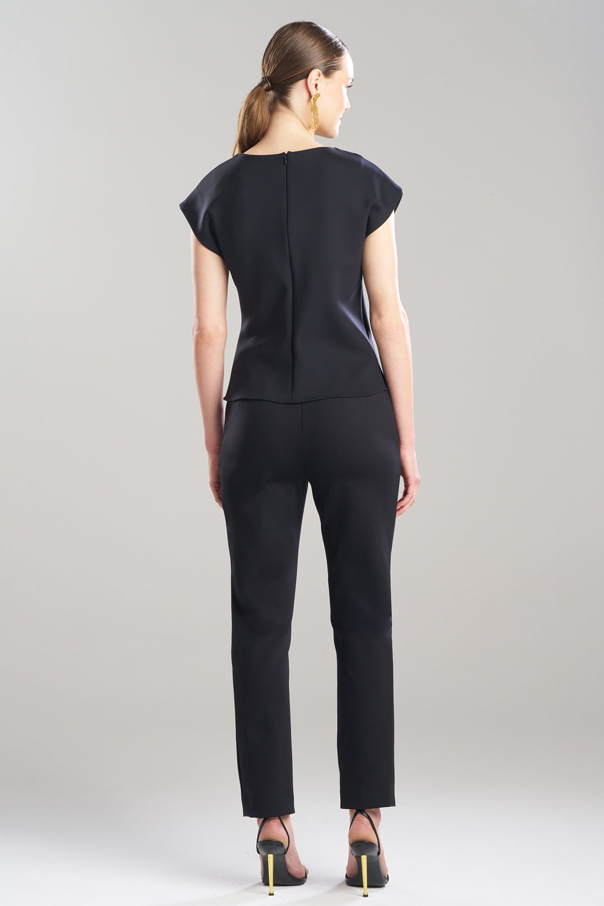 Natori Techno Crepe Drape Neck Top