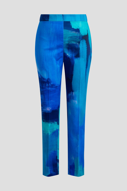 Natori Brushstroke Cotton Chino Side Zip Pants