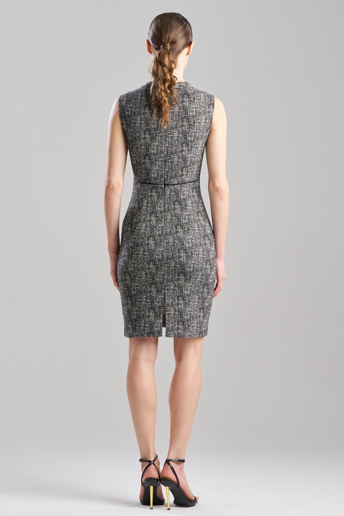Natori Double Weave Jacquard Square Neck Sheath Dress