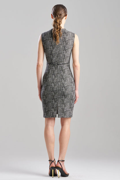 Natori Double Weave Jacquard Square Neck Sheath Dress