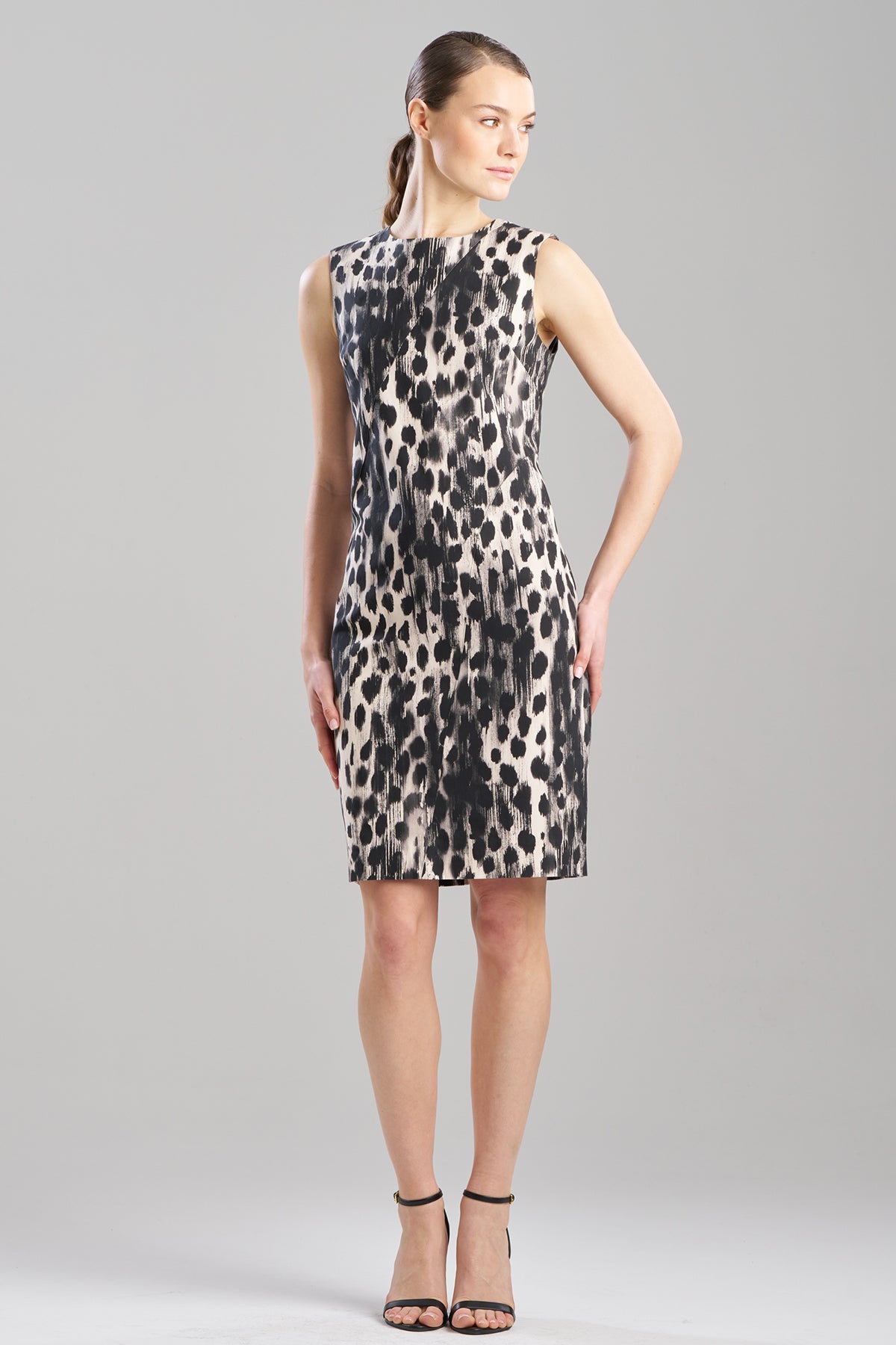 Natori Watercolor Animal Seamed Sheath Dress