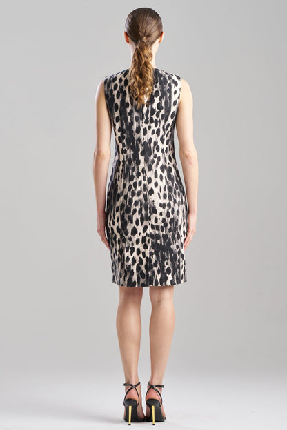 Natori Watercolor Animal Seamed Sheath Dress