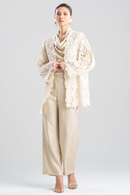 Natori Crochet Lace Cotton Jacket