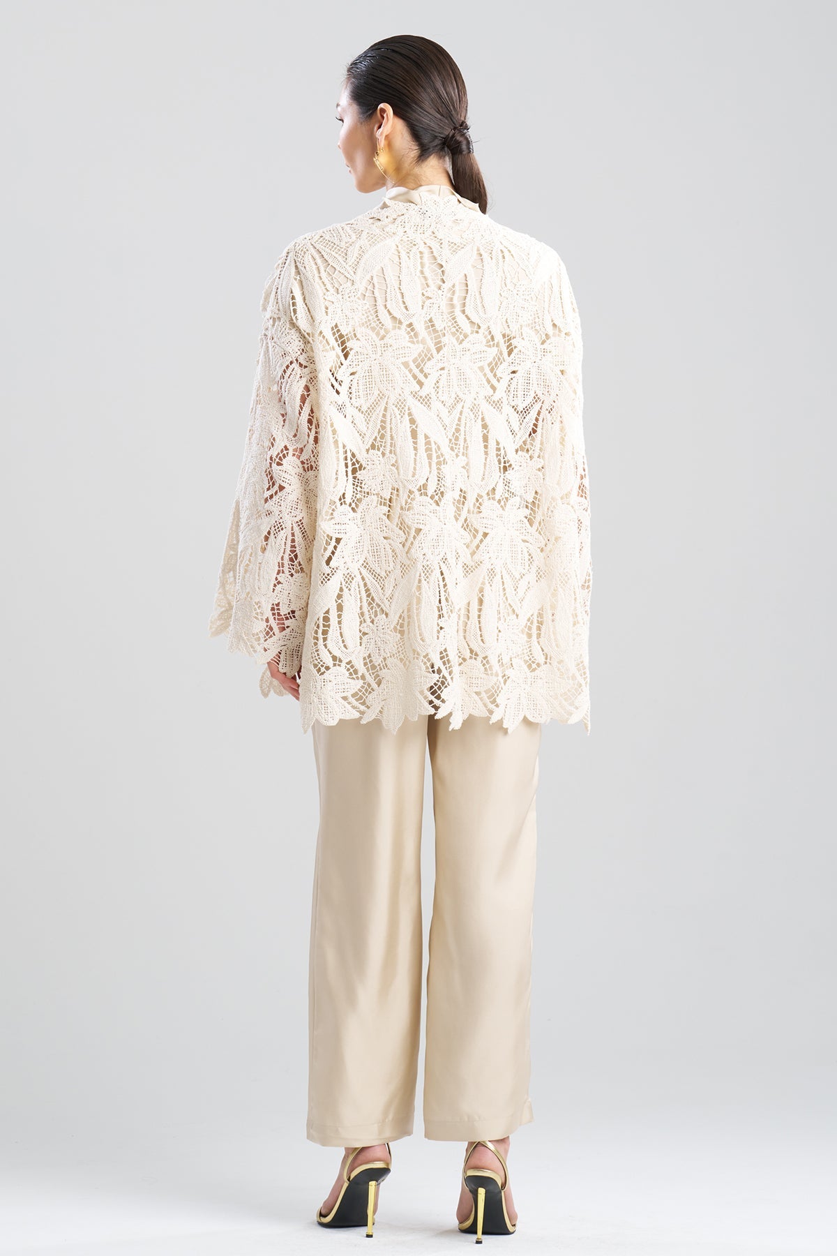 Natori Crochet Lace Cotton Jacket