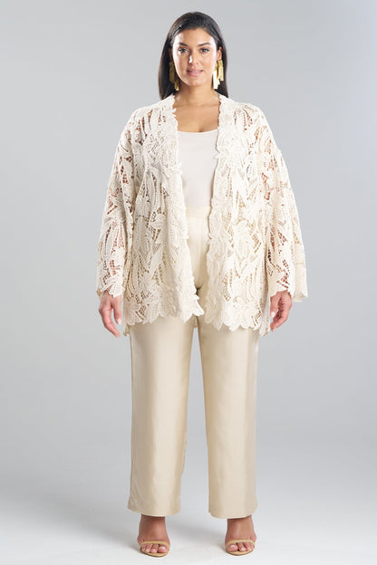 Natori Crochet Lace Cotton Jacket