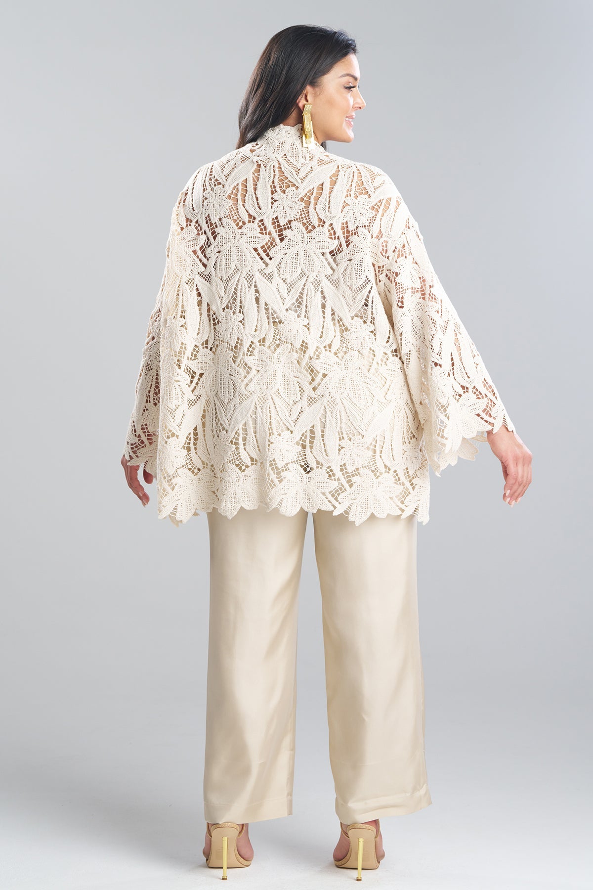 Natori Crochet Lace Cotton Jacket