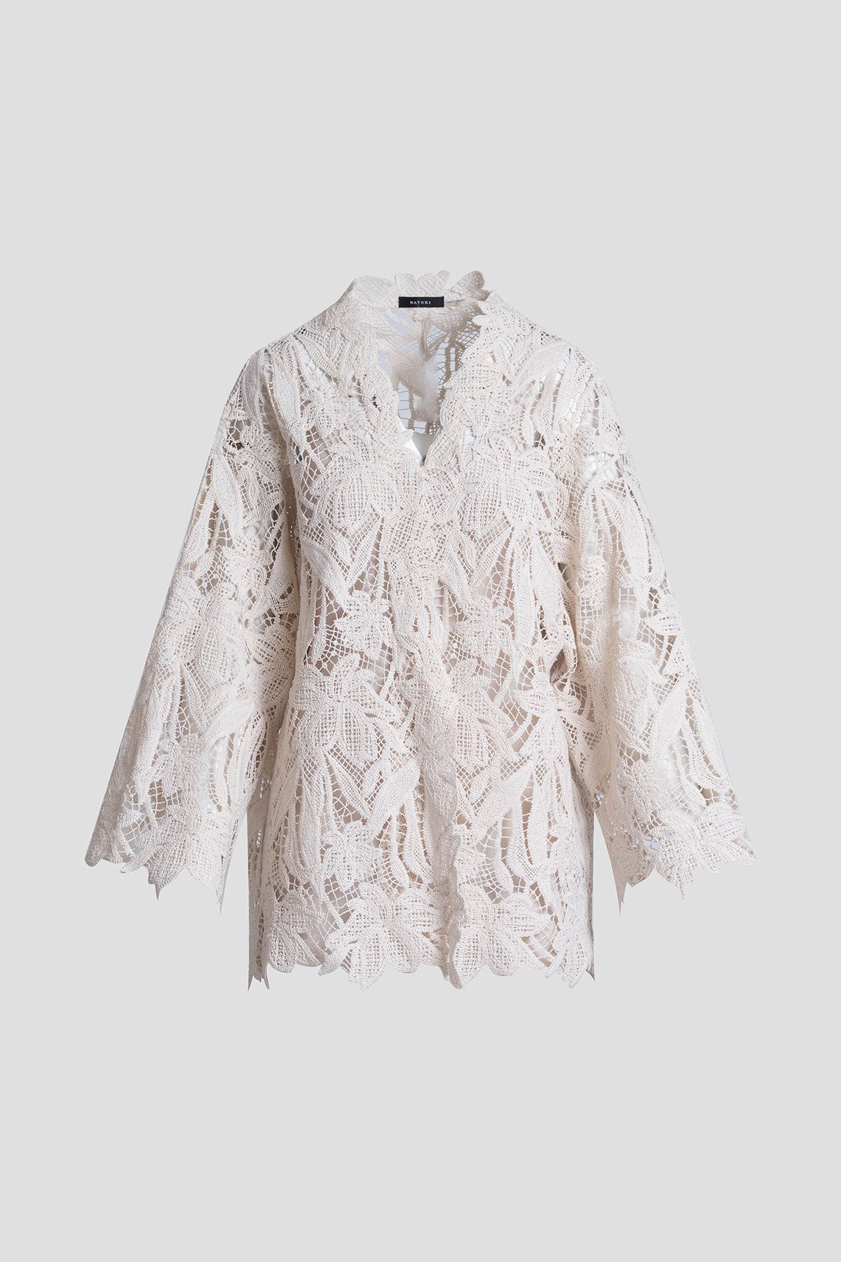 Natori Crochet Lace Cotton Jacket