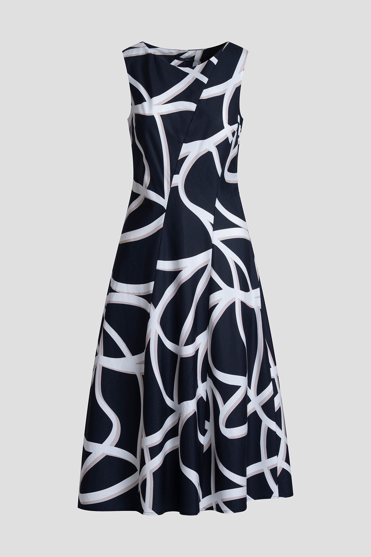 Natori Spiral Cotton Taffeta Asymmetric Seam Dress