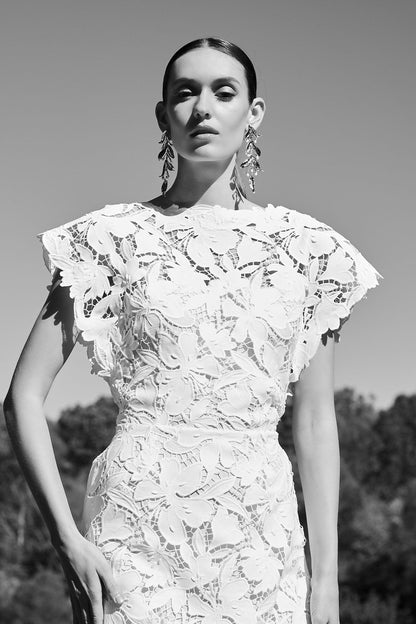 Natori Peony Floral Lace Mini Dress
