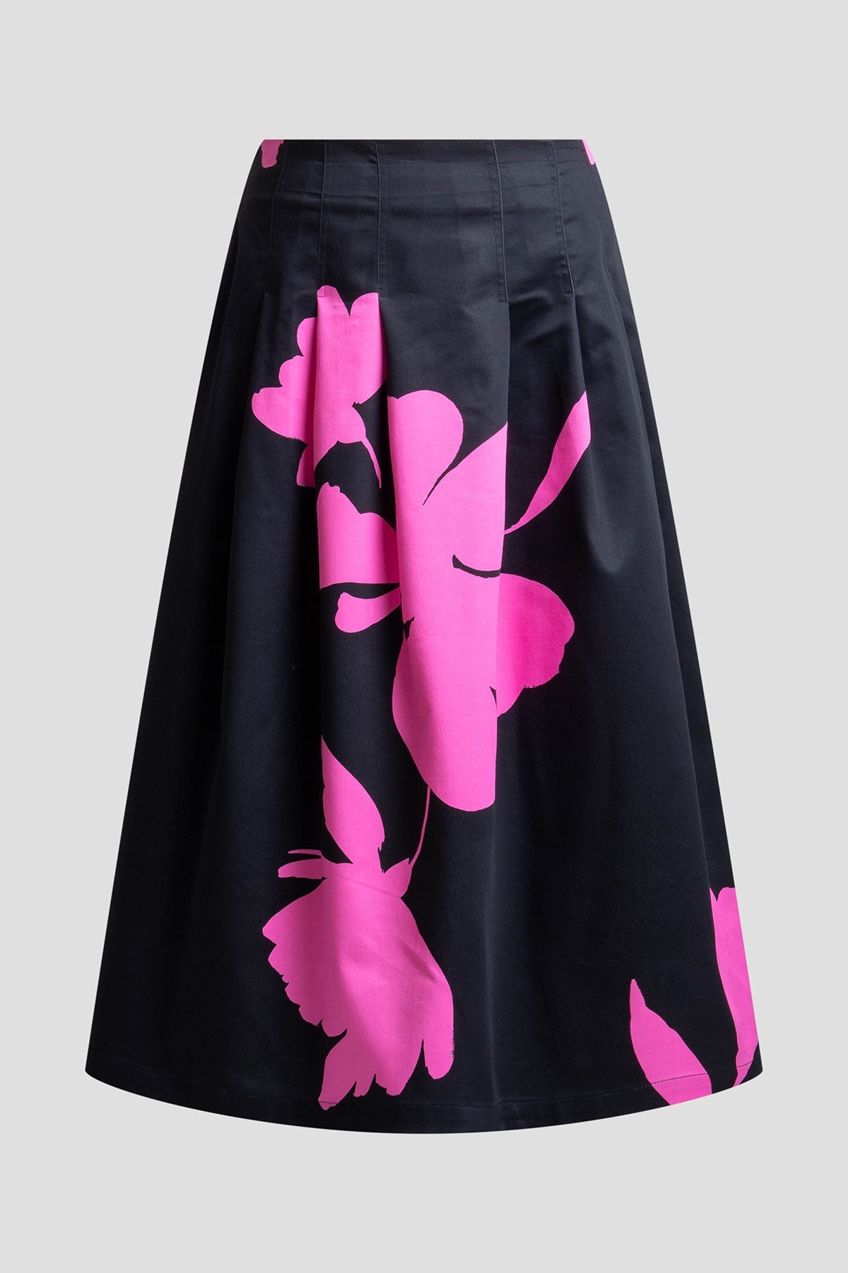 Natori Peony Cotton Chino Pleated Skirt