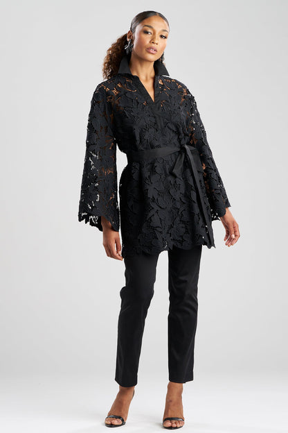 Natori Peony Floral Lace Pull Over Tunic