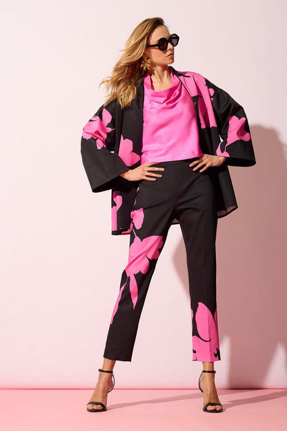 Natori Peony Cotton Chino Side Zip Pants