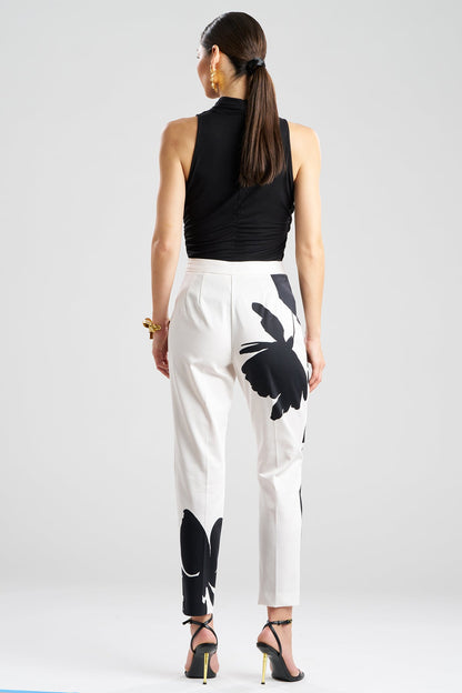 Natori Peony Cotton Chino Side Zip Pants