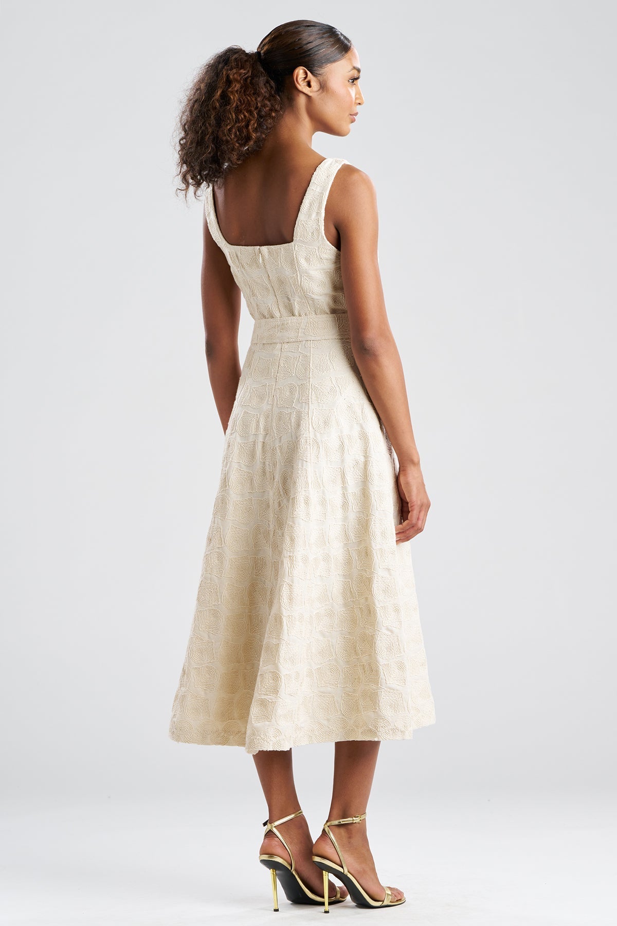Natori Spiral Embroidery Square Tank Dress