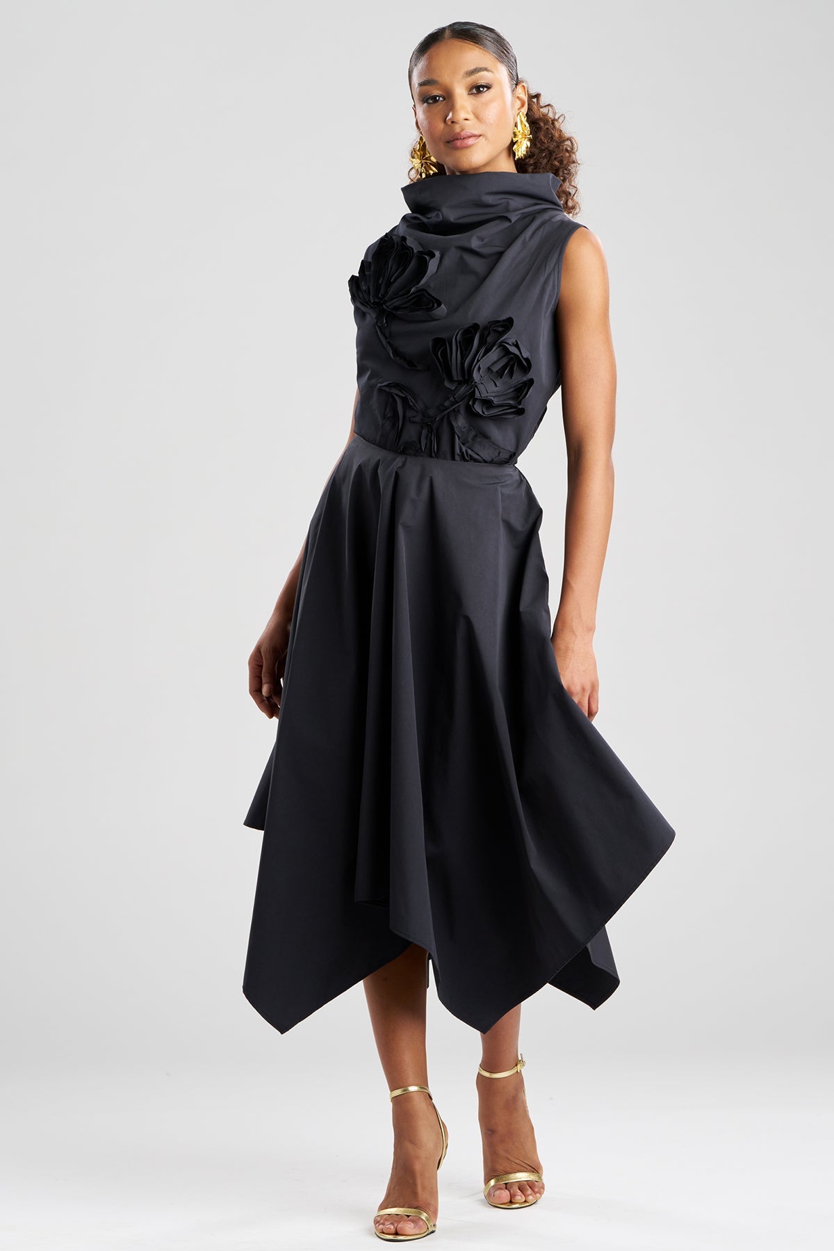 Natori Tech Cotton Taffeta Handkerchief Hem Skirt
