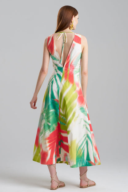Natori Usami Cotton V-Neck Maxi Dress