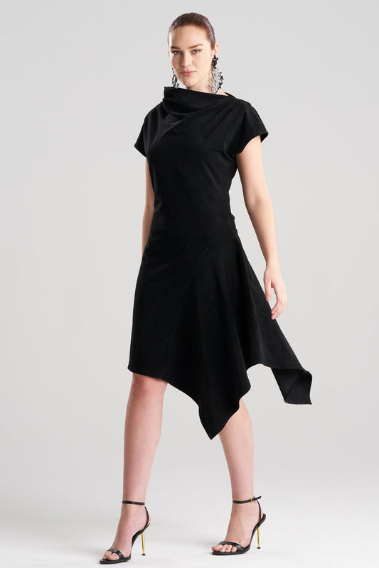 Natori Vegan Luxe Suede Asymmetric Dress