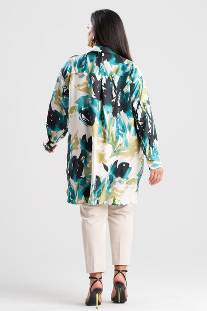 Natori Mira Silk Twill Oversized Shirt