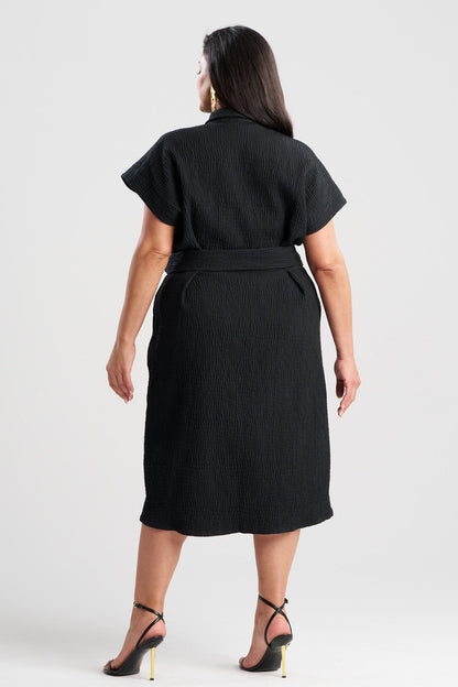 Natori Textured Cotton Jacquard Shirtdress