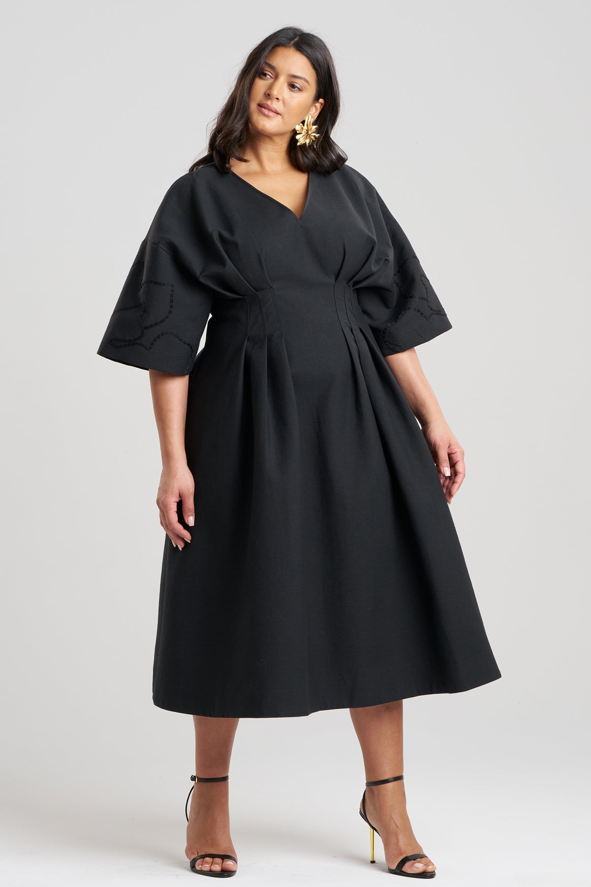 Natori Canvas Cotton Embroidered Dress