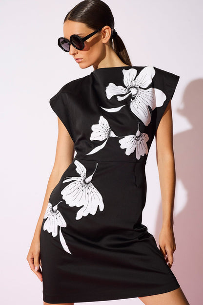 Natori Cotton Chino Embroidered Mini Dress