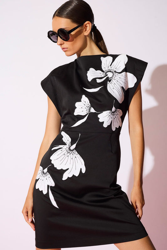 Natori Cotton Chino Embroidered Mini Dress