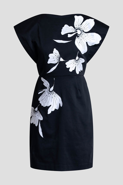 Natori Cotton Chino Embroidered Mini Dress