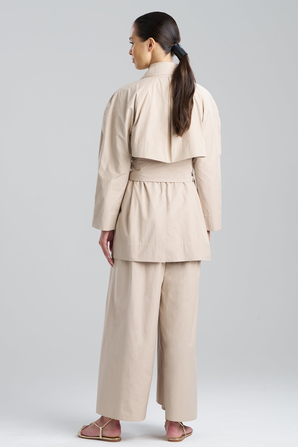Natori Tech Cotton Taffeta Trench Coat
