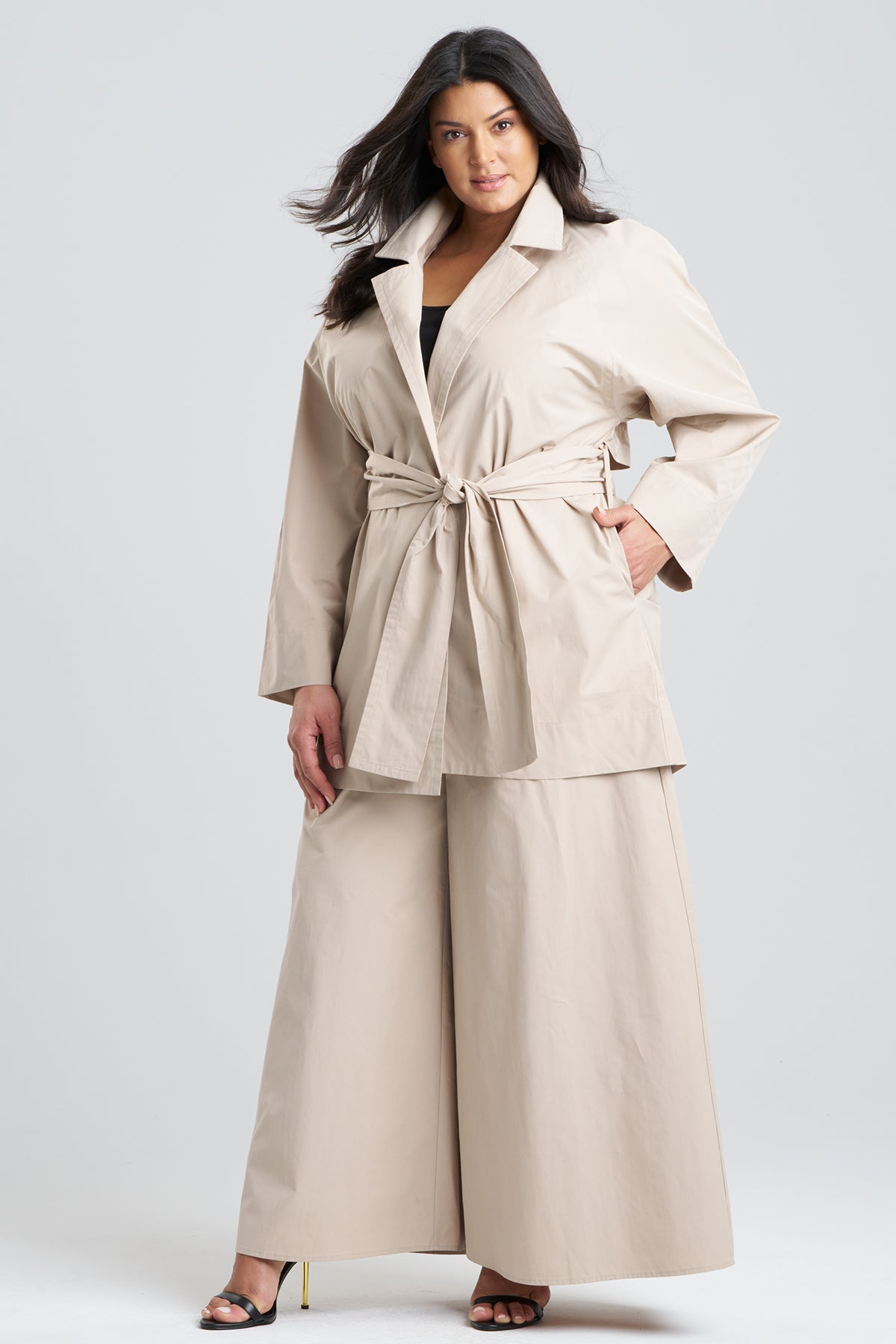 Natori Tech Cotton Taffeta Trench Coat