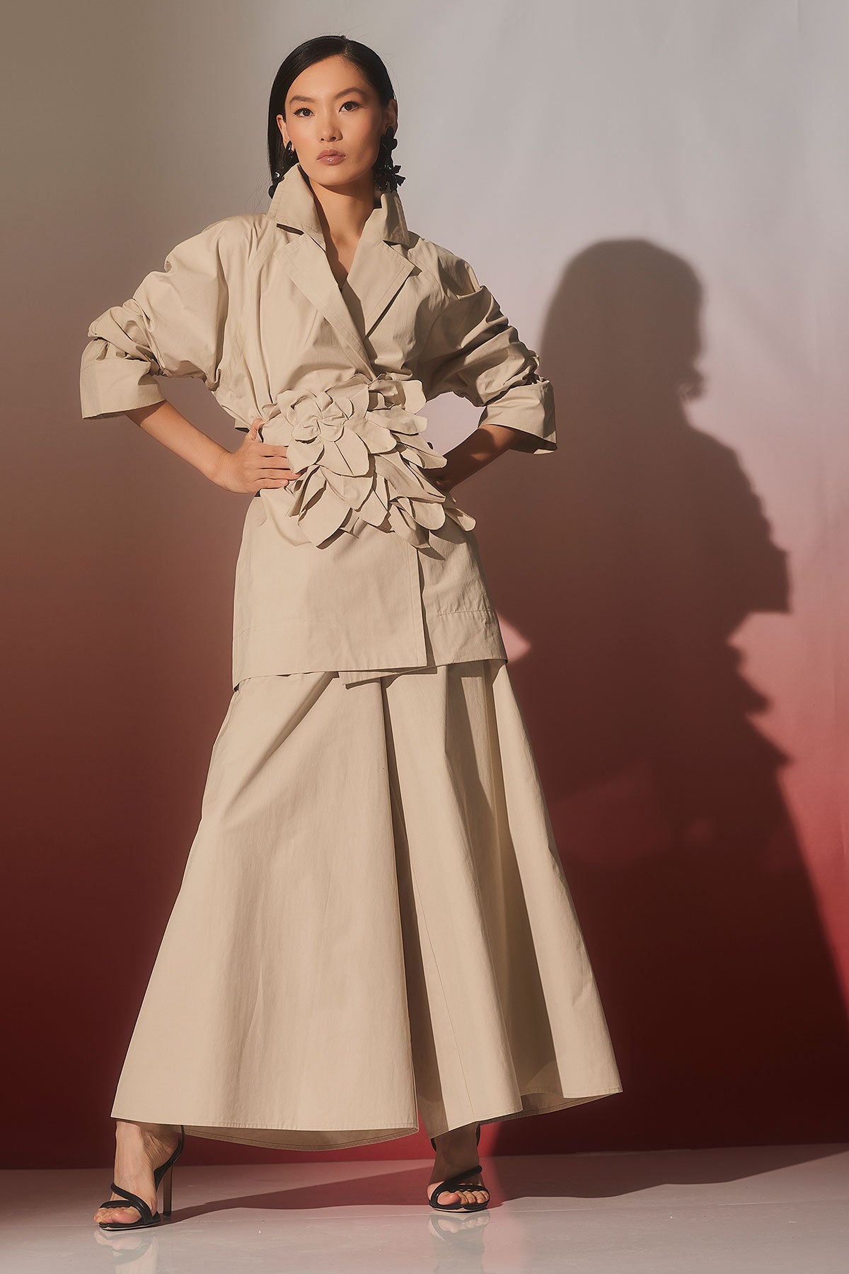 Natori Tech Cotton Taffeta Trench Coat
