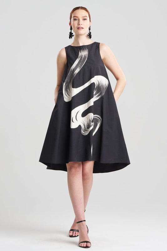 Natori Tech Cotton Taffeta Asymmetric Dress