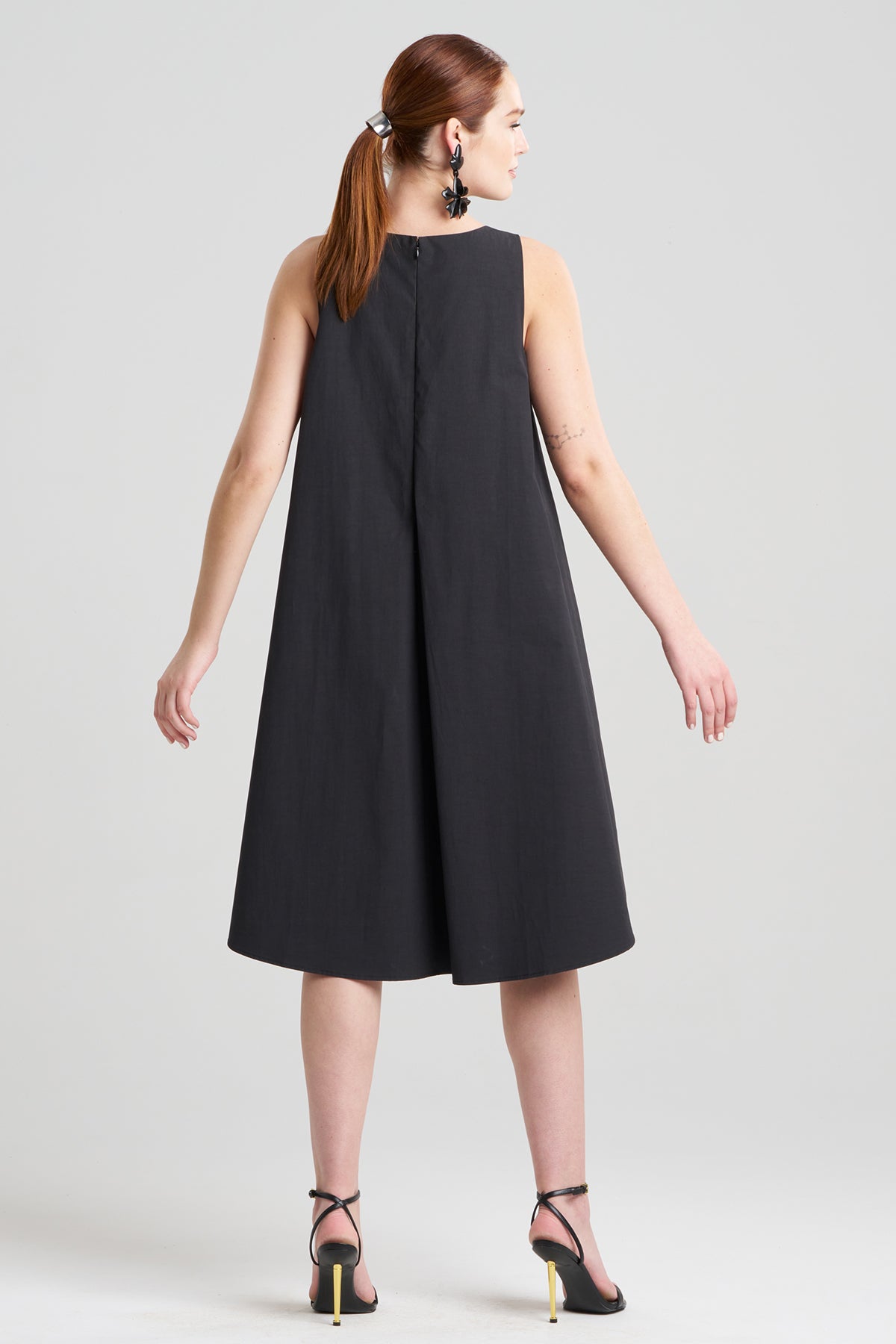 Natori Tech Cotton Taffeta Asymmetric Dress