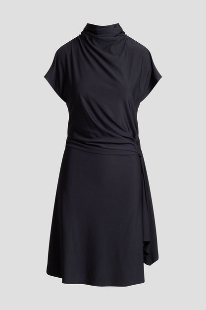 Natori Crepe Knit Cascade Dress
