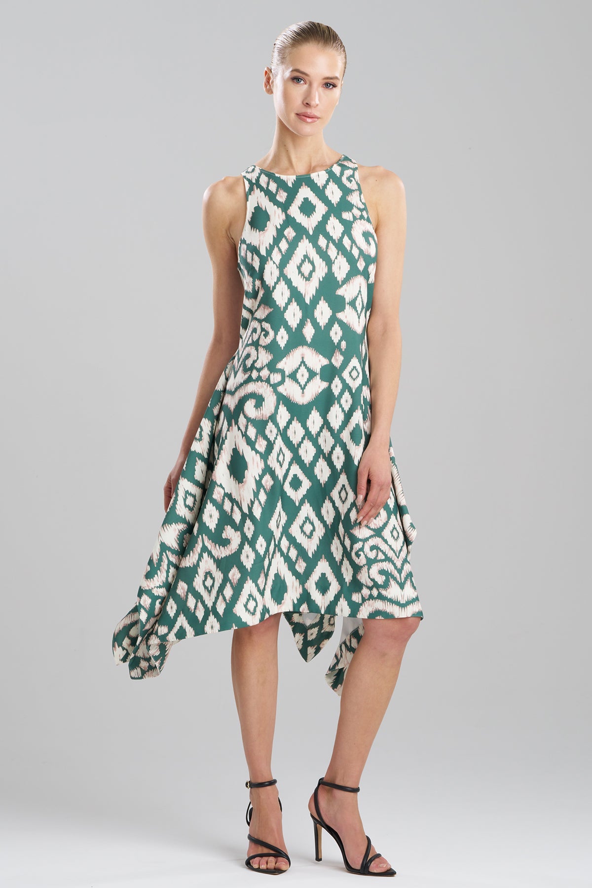 Natori Ginza Woven Crepe Handkerchief Dress