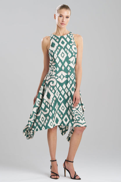Natori Ginza Woven Crepe Handkerchief Dress