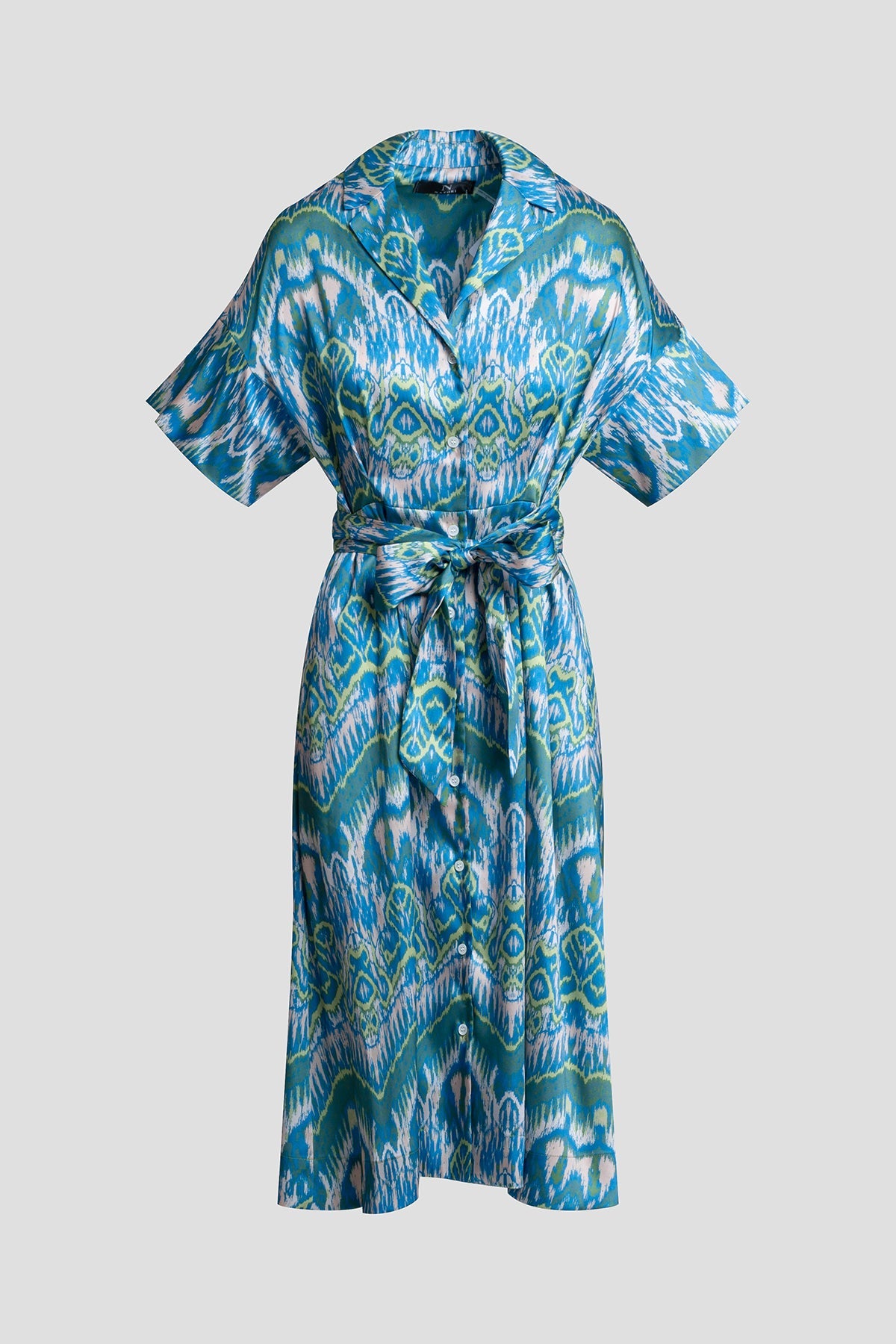 Natori Tau Ikat Silky Twill Shirtdress