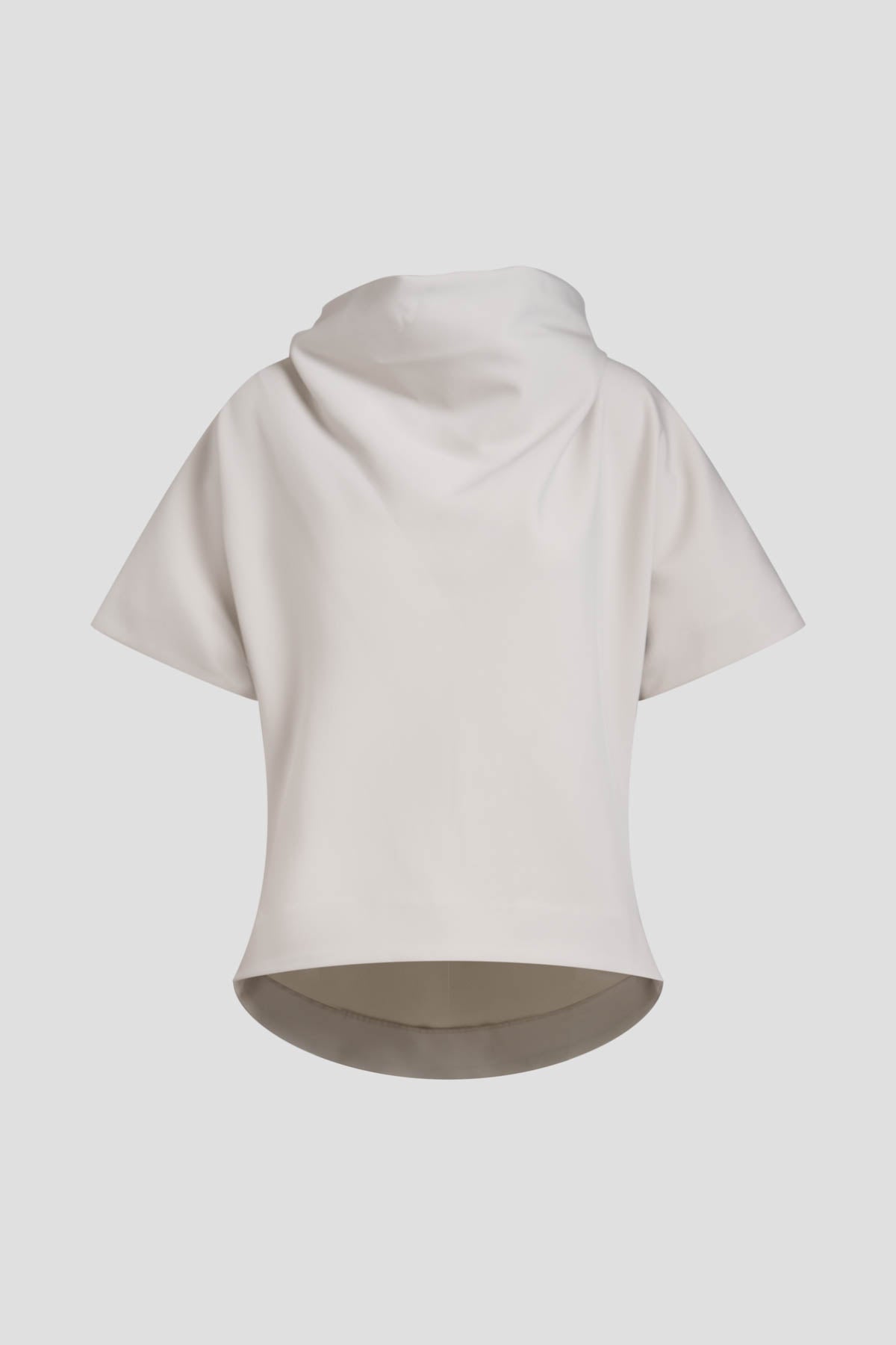 Natori Techno Crepe Funnel Neck High Low Top