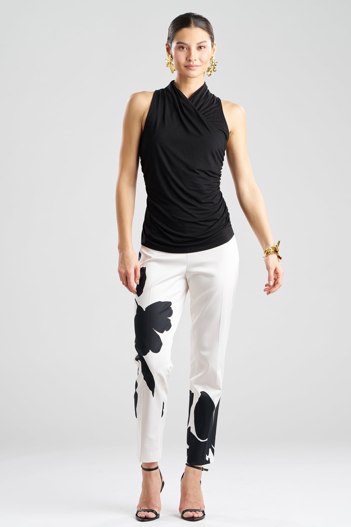 Natori Feather Lightweight Knit Twist Neck Top