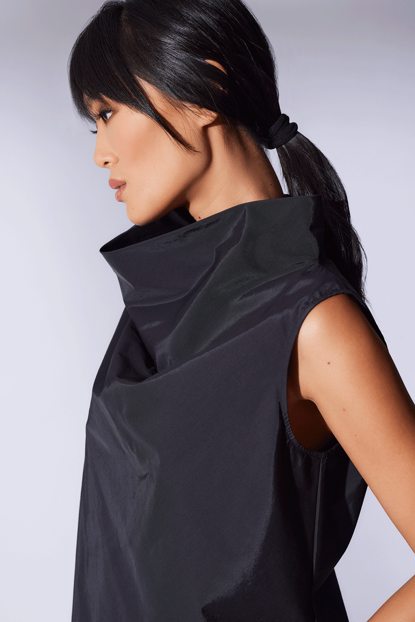 Natori Buy Techno Poplin Cowl Top in Black Online