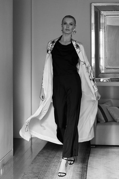 Natori Solid Silk Twill Cowl Neck Top