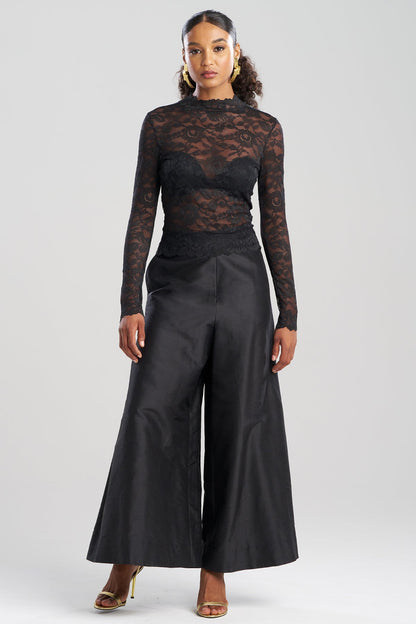 Natori Peony Allover Sheer Lace Top