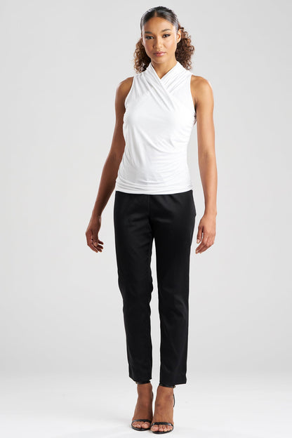 Natori Feather Lightweight Knit Twist Neck Top
